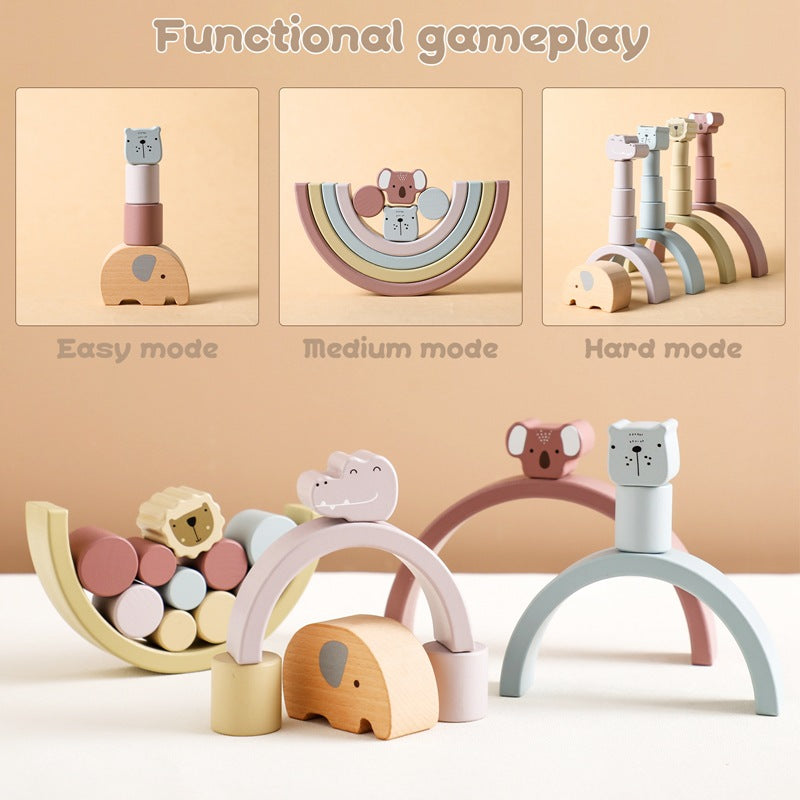Montessori Wooden Building Blocks - Lunamoa