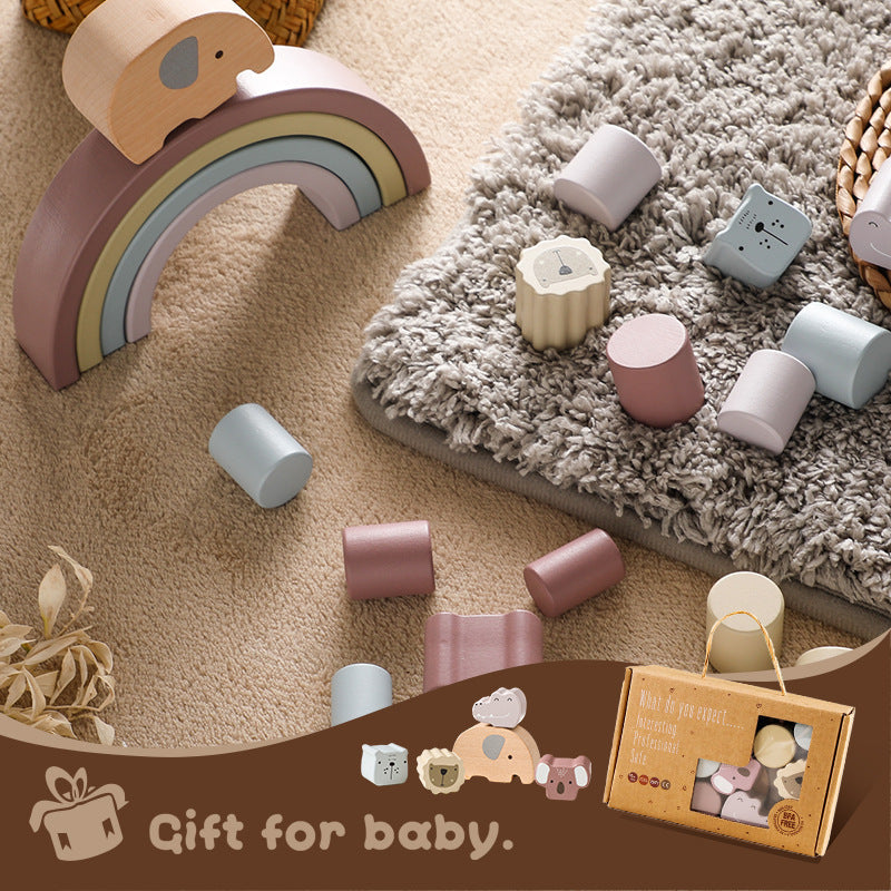 Montessori Wooden Building Blocks - Lunamoa