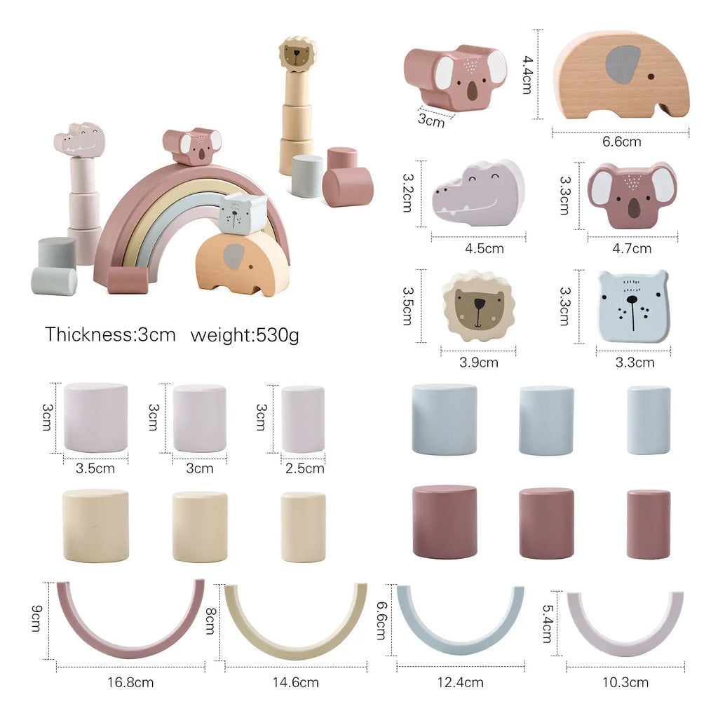 Montessori Wooden Building Blocks - Lunamoa