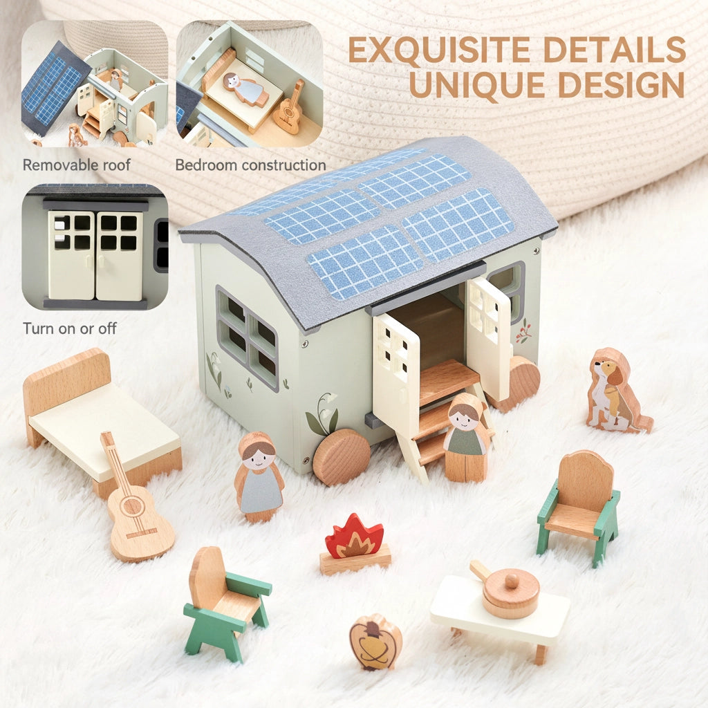 Holz-Camping-Wohnmobil-Spielzeugset | SproutHands™