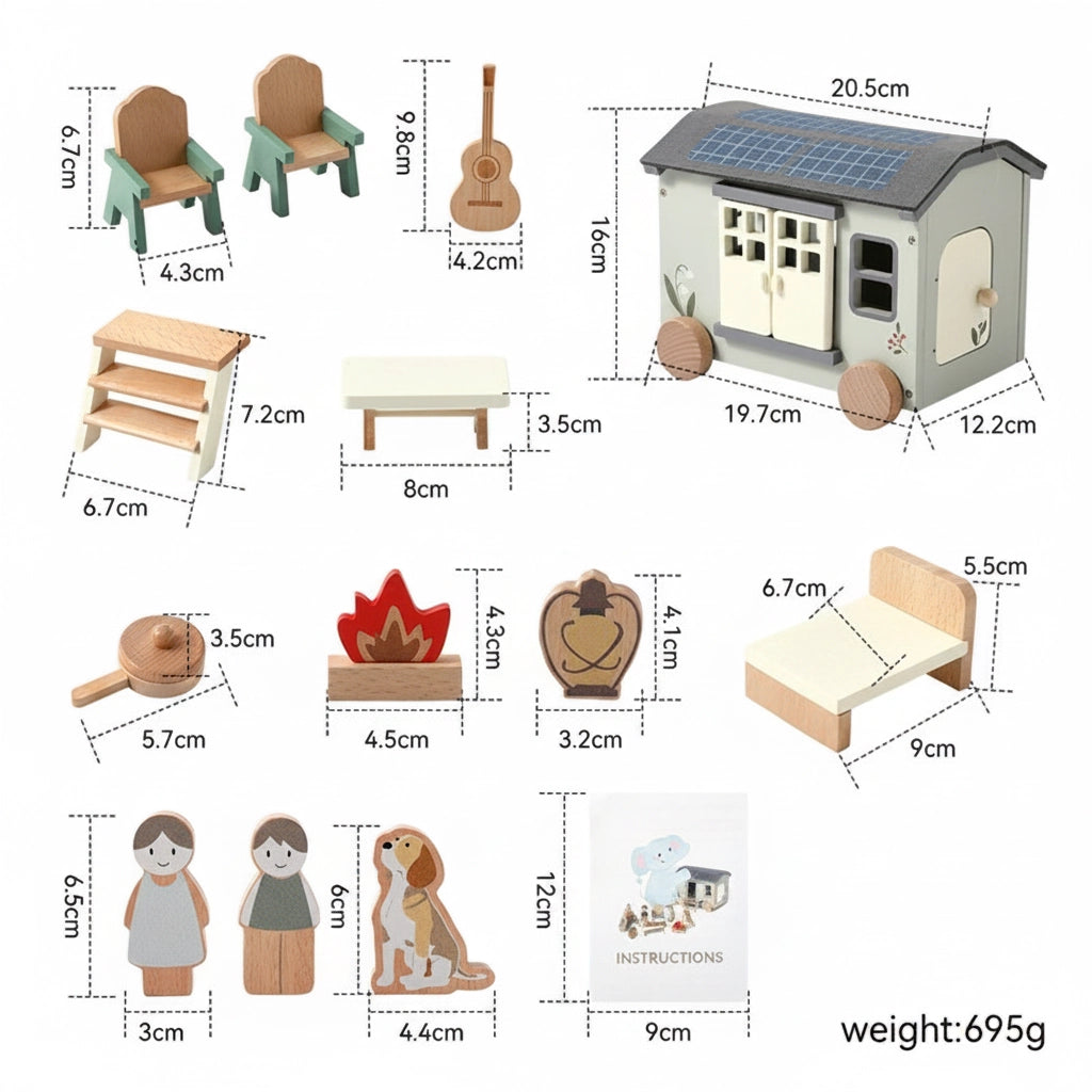 Holz-Camping-Wohnmobil-Spielzeugset | SproutHands™