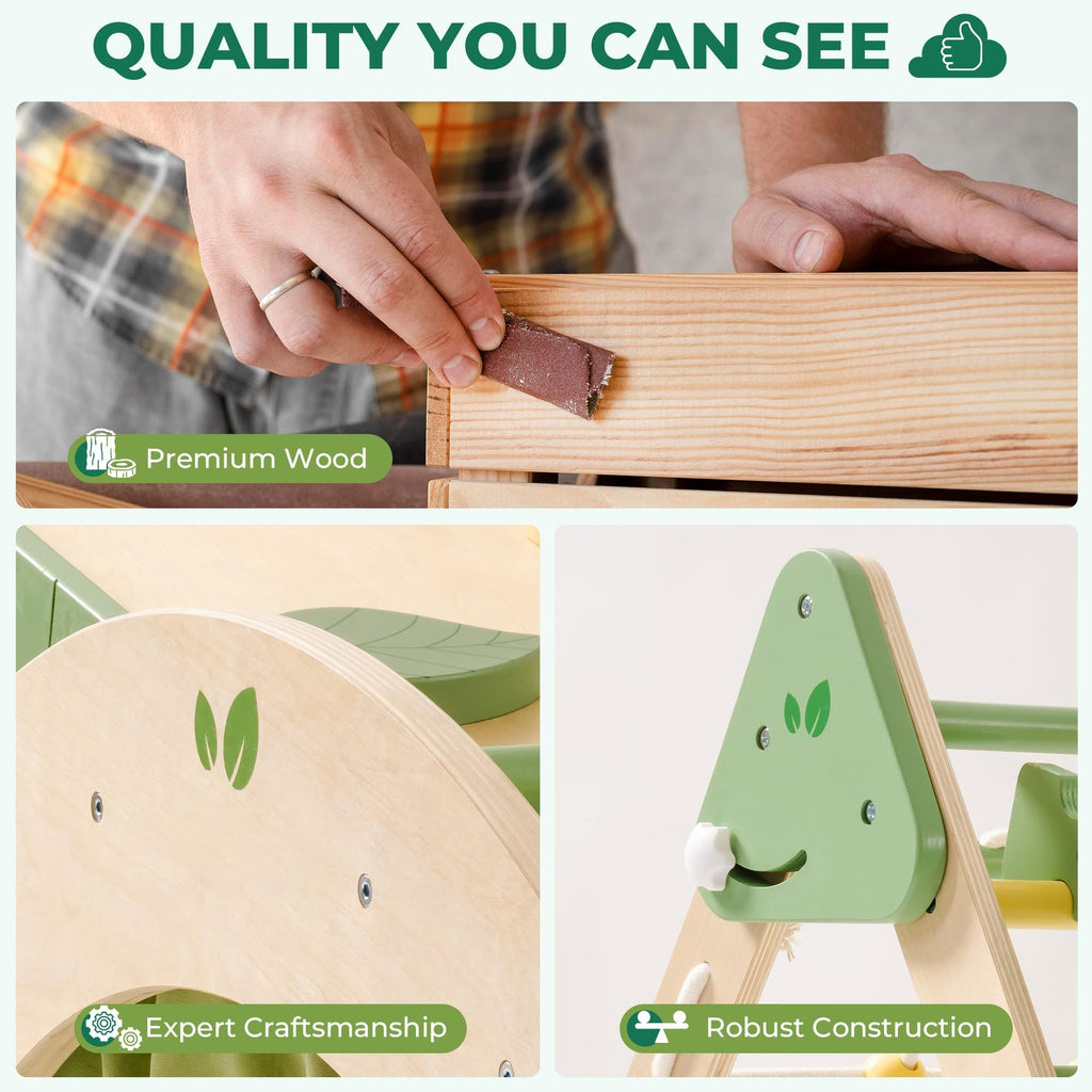 5-in-1 Wooden Climber for Toddlers - Lunamoa