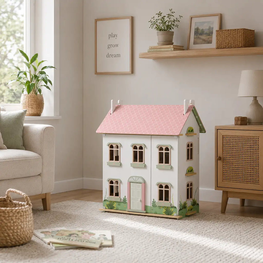Maison de poupée en bois à 3 niveaux avec meubles SproutHands™