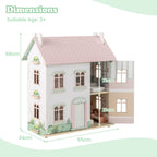 Maison de poupée en bois à 3 niveaux avec meubles SproutHands™