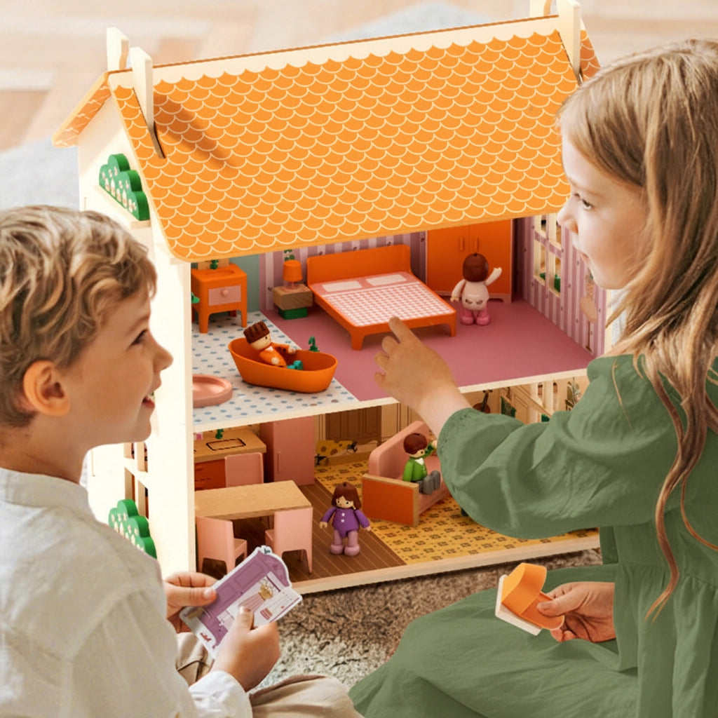 3-Story Wooden Dollhouse for Girls SproutHands™