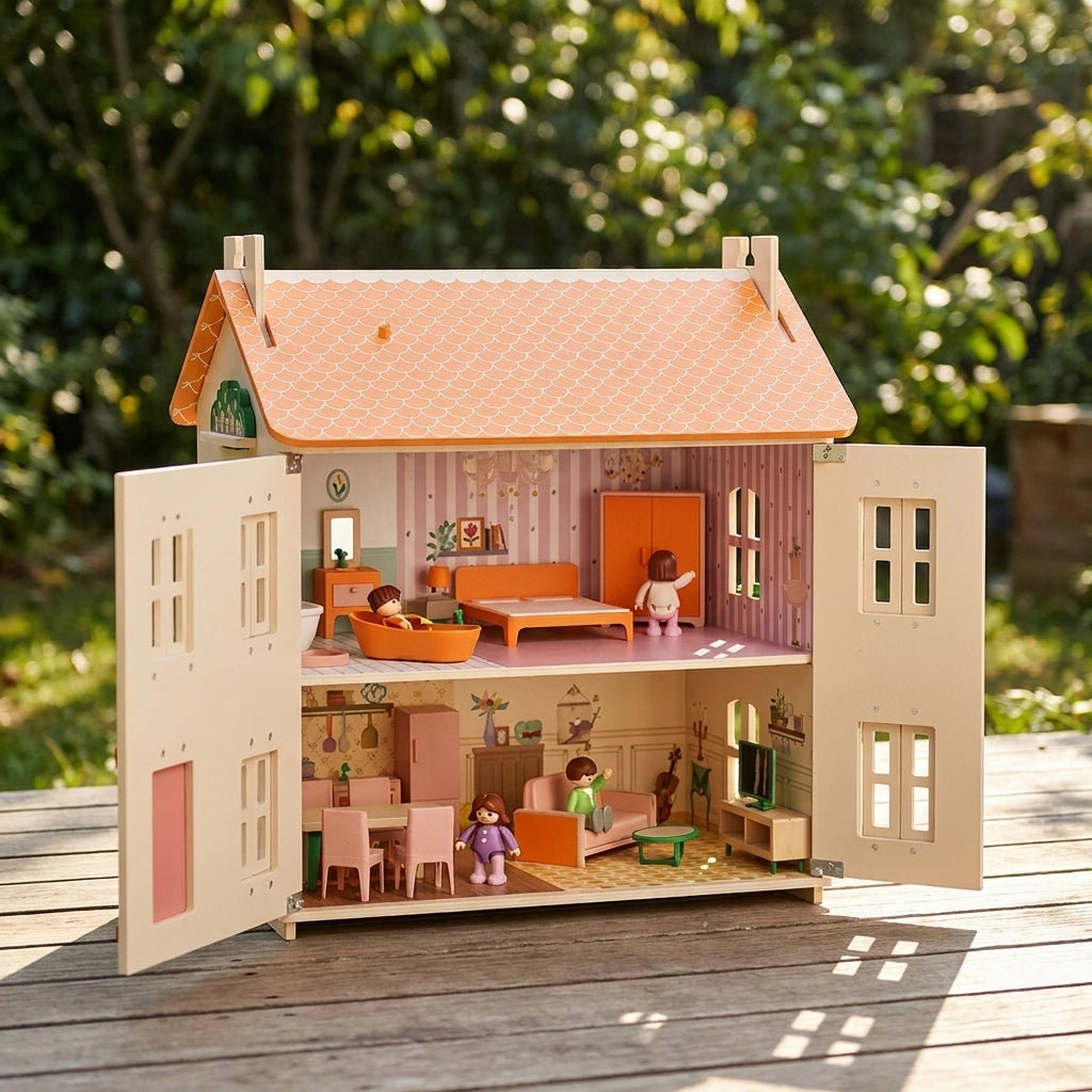 3-Story Wooden Dollhouse for Girls SproutHands™