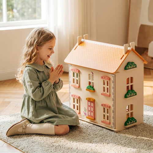 3-Story Wooden Dollhouse for Girls SproutHands™