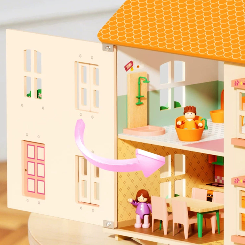 3-Story Wooden Dollhouse for Girls SproutHands™
