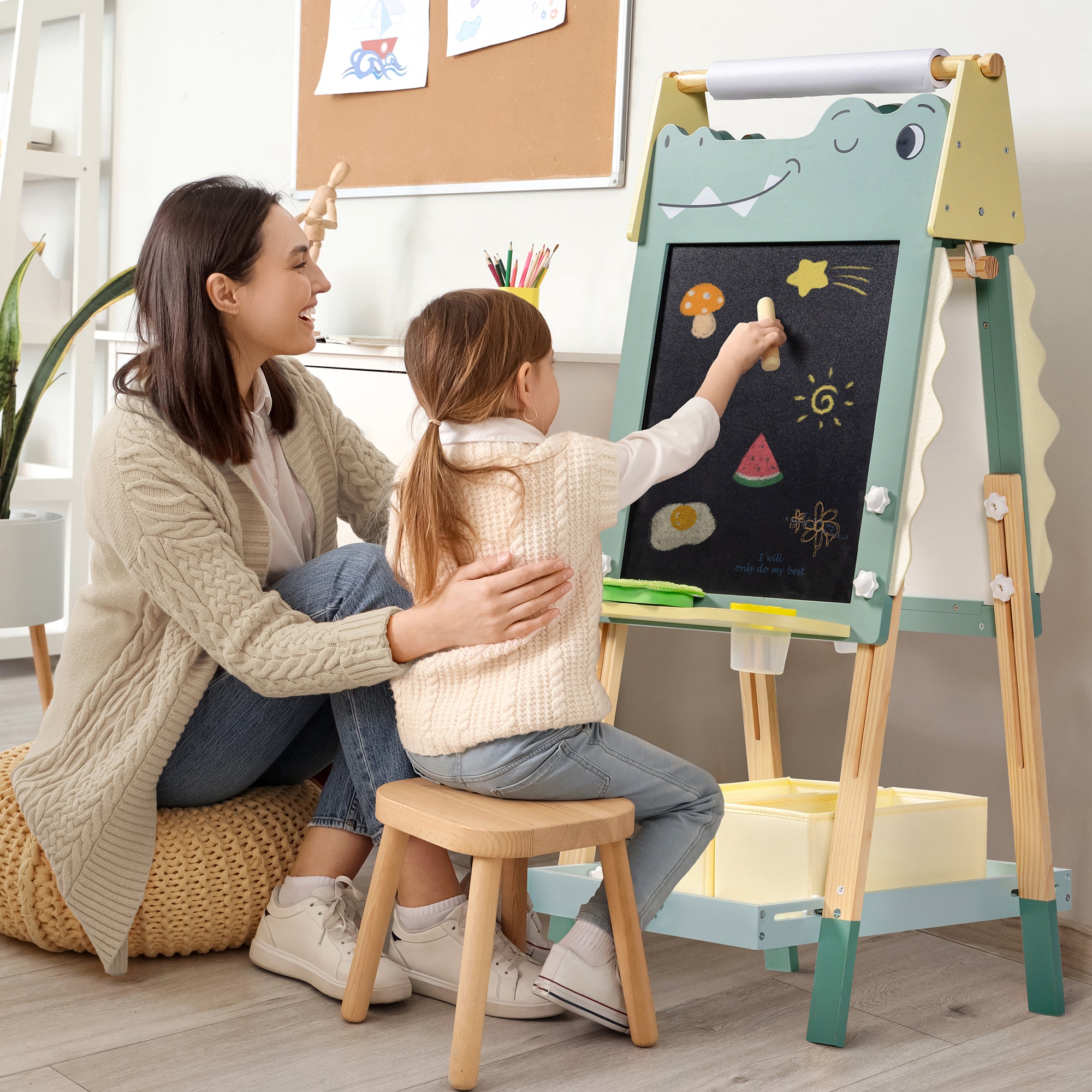 SproutHands™ Wooden Easel for Kids