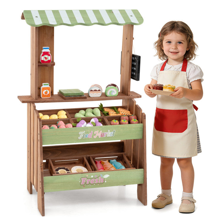 Holz-Supermarkt mit Kreidetafel & 43 Zubehörteilen SproutHands™