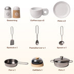 Cuisine En Bois Avec Stickers DIY Et Tableau Noir – Cuisine Enfant Avec Machine À Café Et Fenêtre De Service