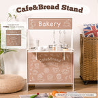 Cuisine En Bois Avec Stickers DIY Et Tableau Noir – Cuisine Enfant Avec Machine À Café Et Fenêtre De Service