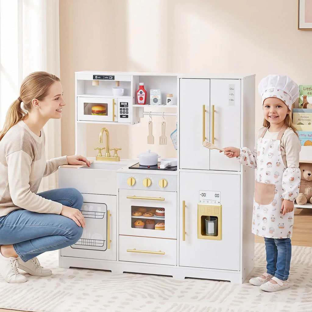 Cuisine en bois pour enfant avec lumières, sons et machine à glaçons SproutHands™