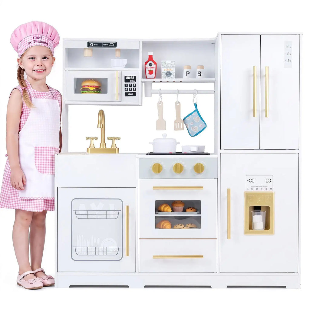 Cuisine en bois pour enfant avec lumières, sons et machine à glaçons SproutHands™