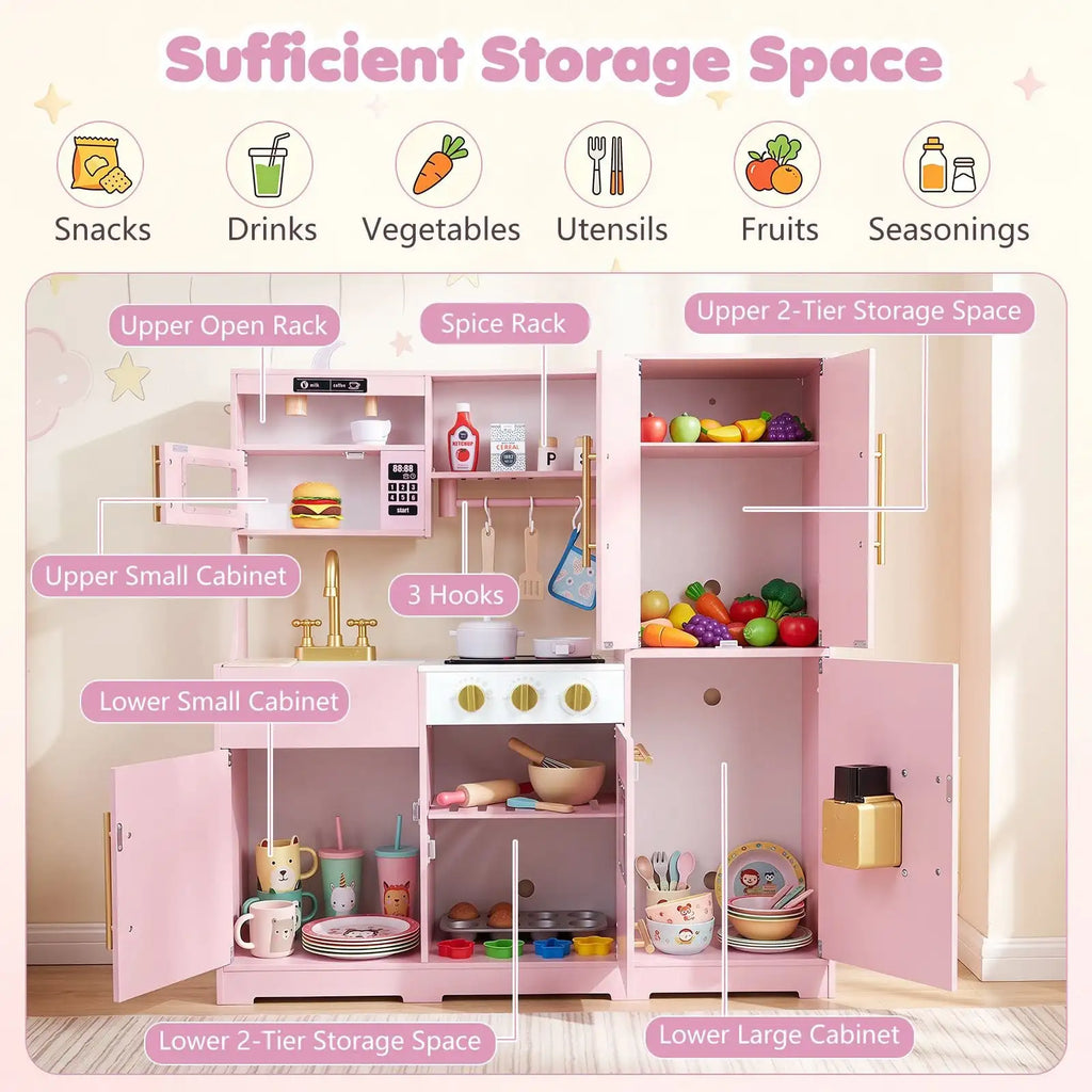 Cuisine en bois pour enfant avec lumières, sons et machine à glaçons SproutHands™