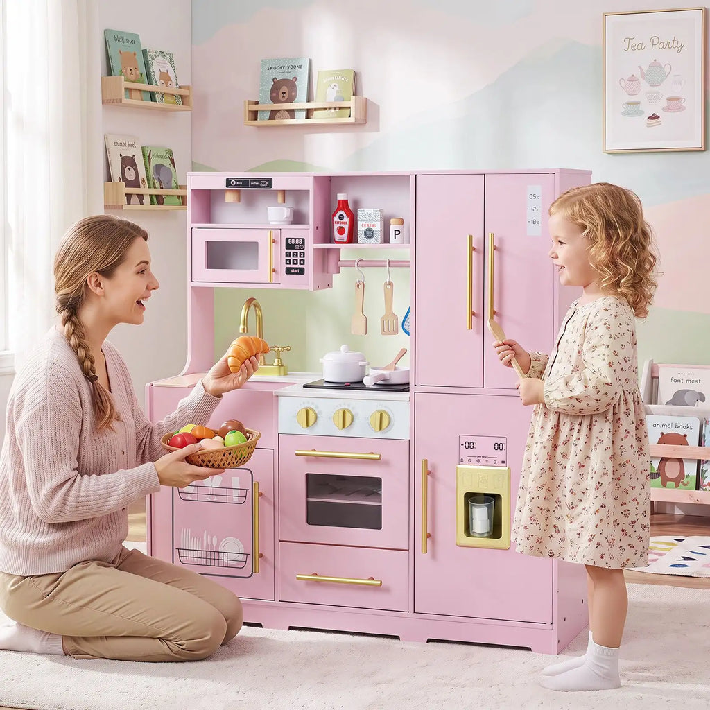 Cuisine en bois pour enfant avec lumières, sons et machine à glaçons SproutHands™