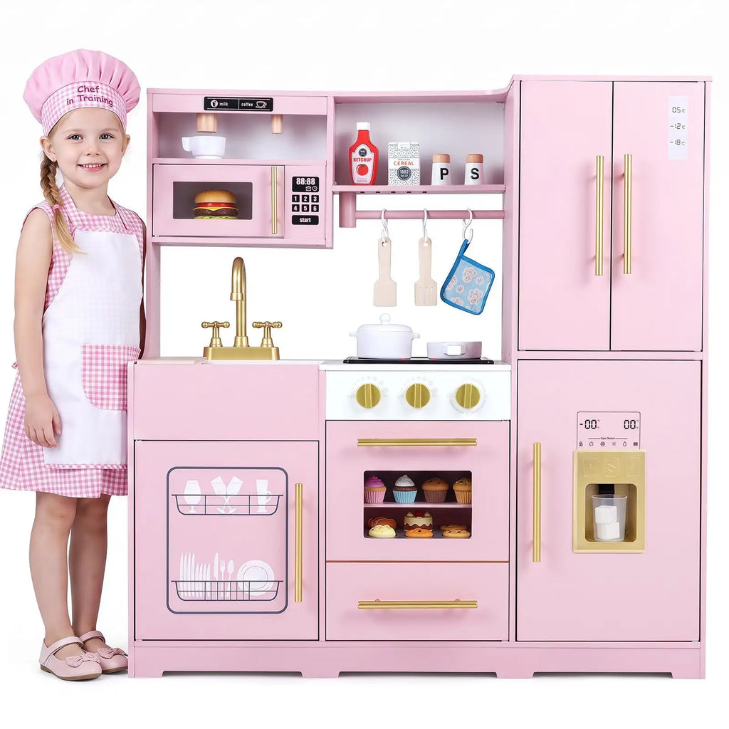 Cuisine en bois pour enfant avec lumières, sons et machine à glaçons SproutHands™