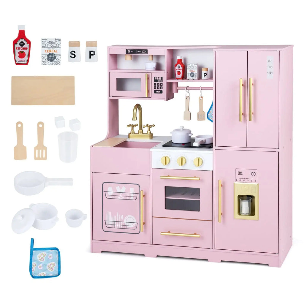 Cuisine en bois pour enfant avec lumières, sons et machine à glaçons SproutHands™