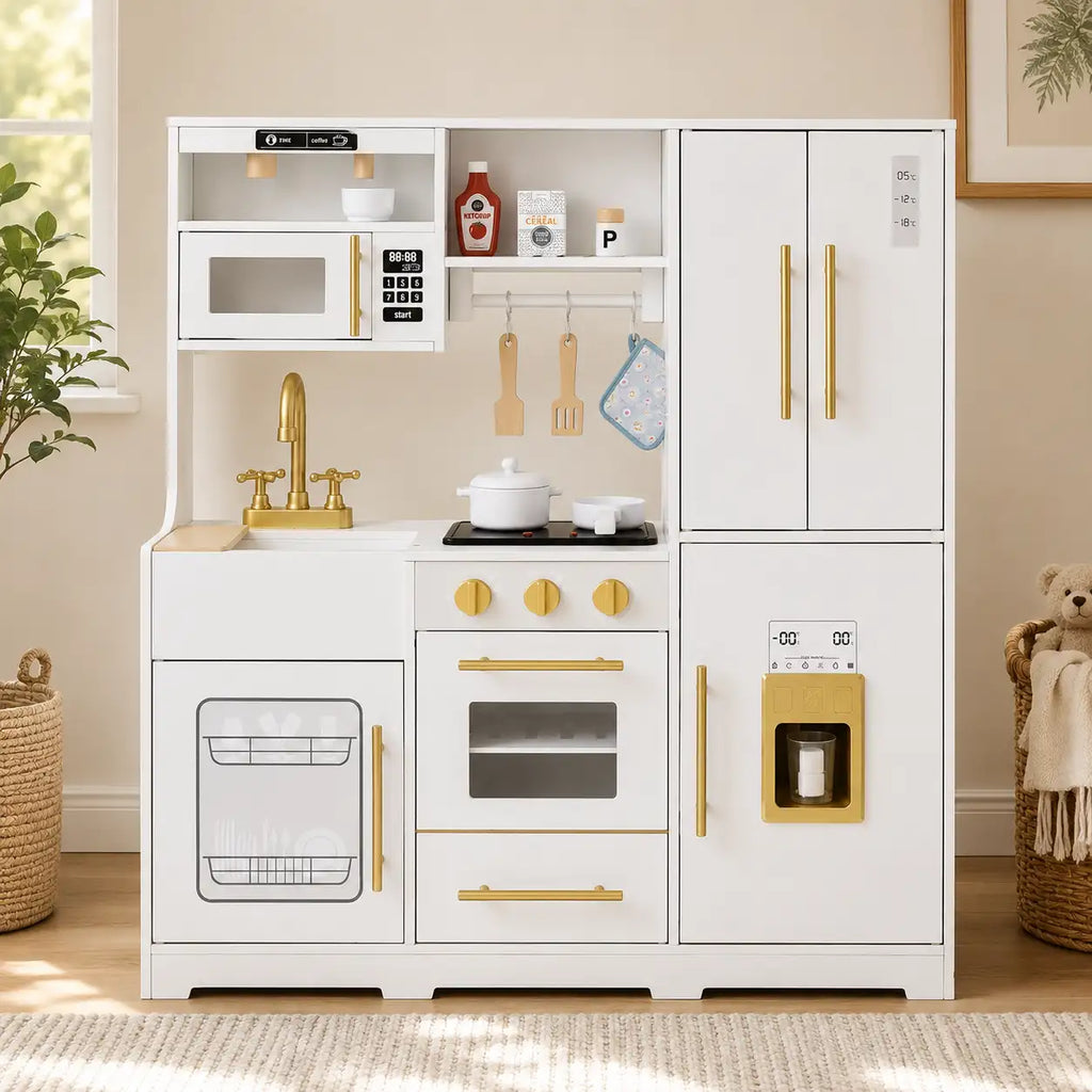 Cuisine en bois pour enfant avec lumières, sons et machine à glaçons SproutHands™
