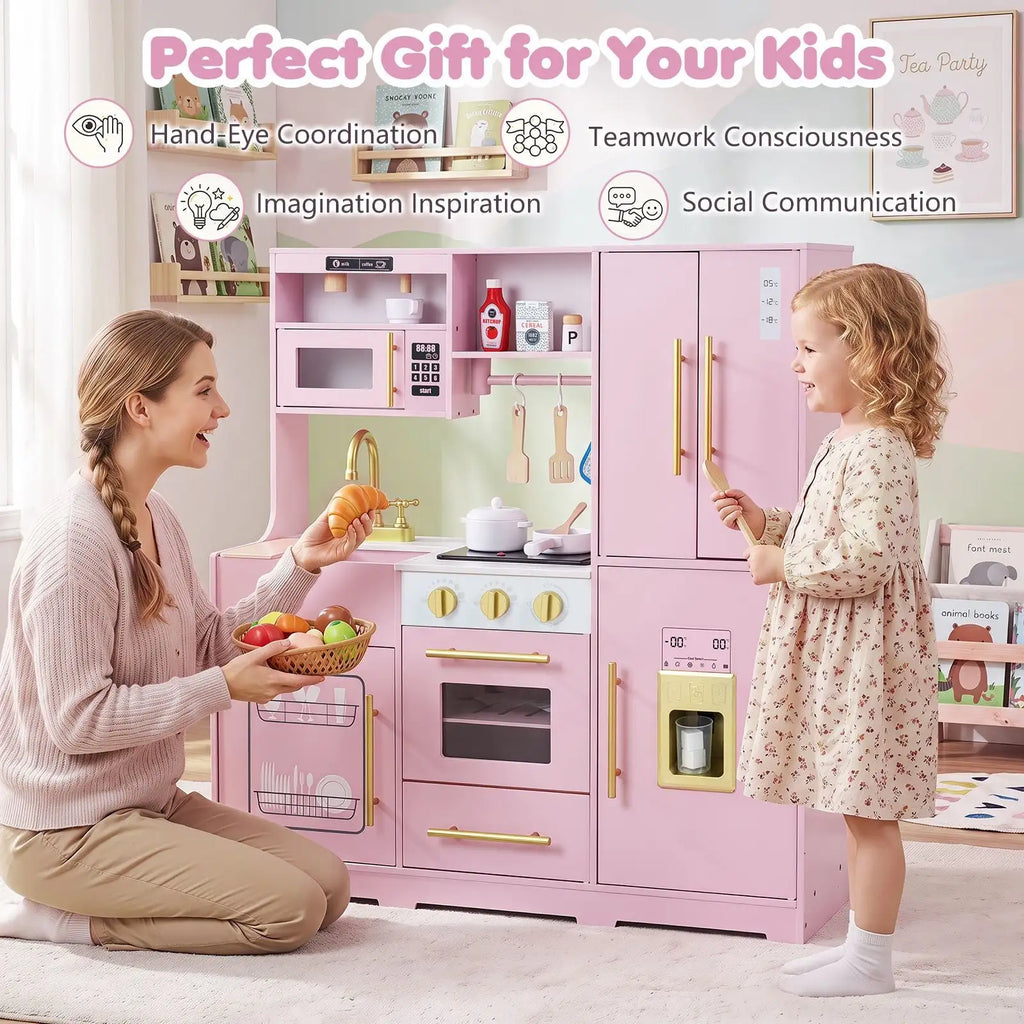 Cuisine en bois pour enfant avec lumières, sons et machine à glaçons SproutHands™