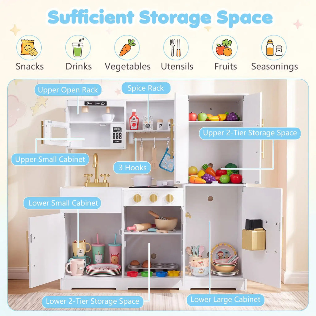 Cuisine en bois pour enfant avec lumières, sons et machine à glaçons SproutHands™
