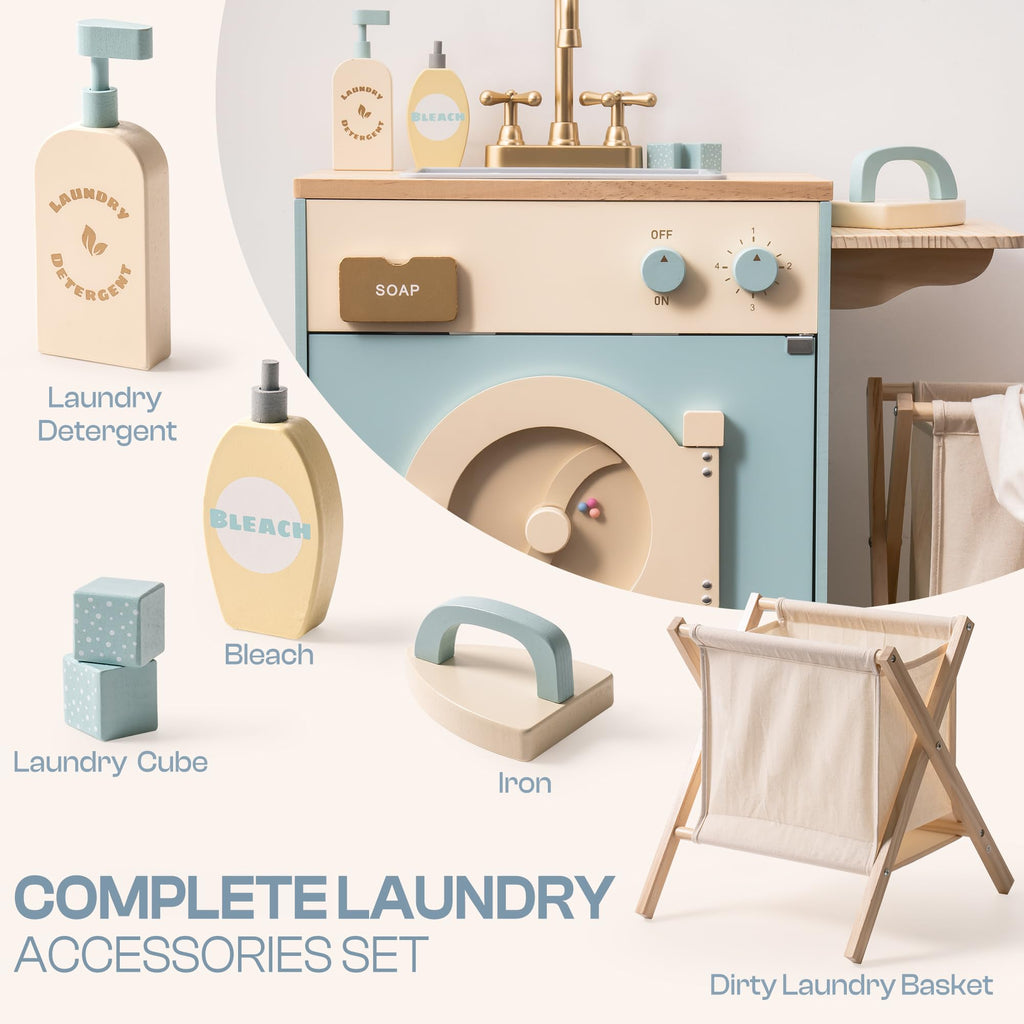 Wooden Toy Kitchen Playset - Lunamoa