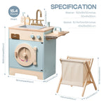 Wooden Toy Kitchen Playset - Lunamoa