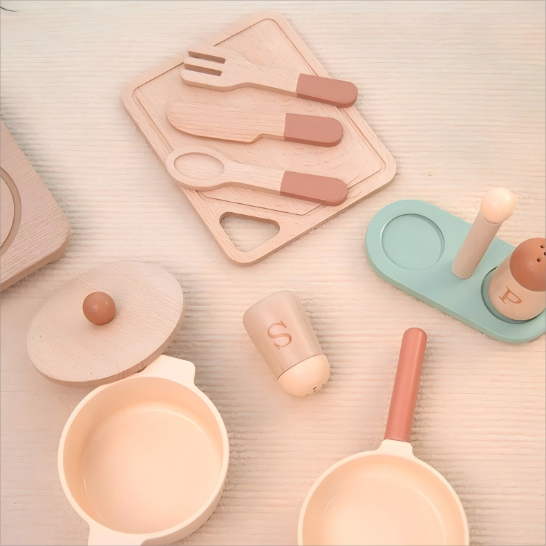 Wooden Play Kitchen for Toddlers - Lunamoa