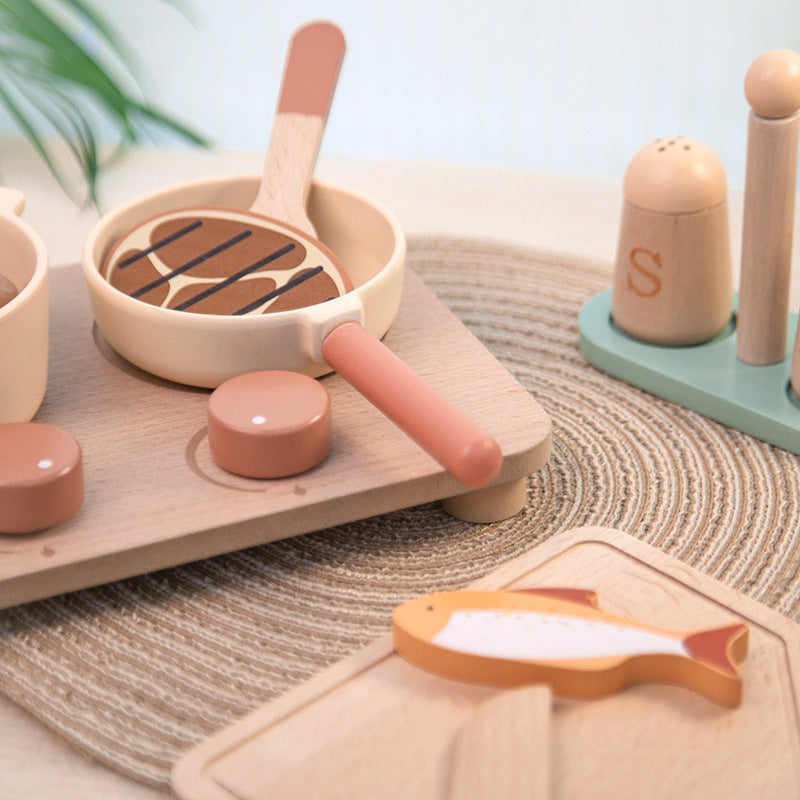 Wooden Play Kitchen for Toddlers - Lunamoa