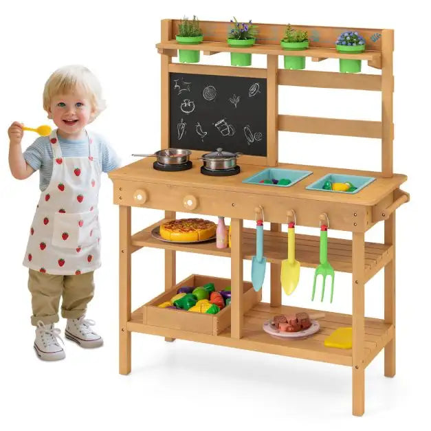 Wooden Mud Kitchen Outdoor Play Set SproutHands™