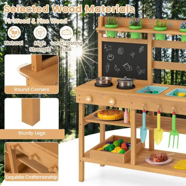 Wooden Mud Kitchen Outdoor Play Set SproutHands™