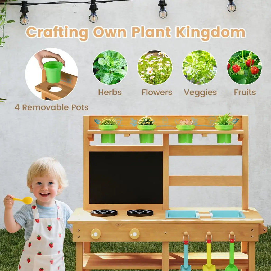 Wooden Mud Kitchen Outdoor Play Set SproutHands™