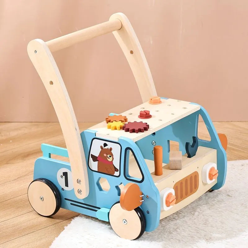 Chariot à outils multifonction en bois et trotteur pour bébé | SproutHands™