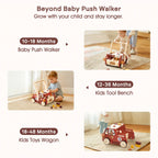Hölzerner multifunktionaler Werkzeugwagen Baby-Lauflernhilfe | SproutHands™