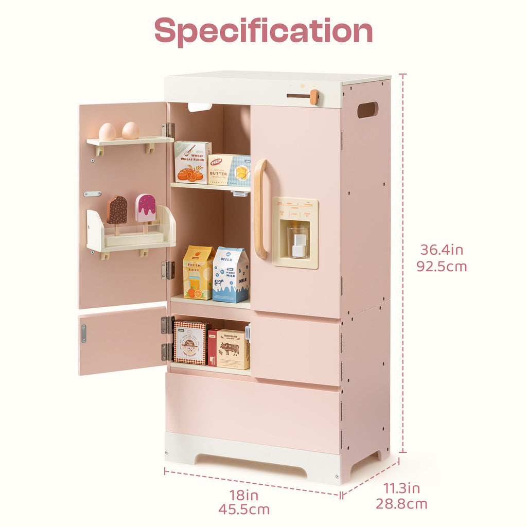 Rosa Holz-Spielzeug Kühlschrank SproutHands™