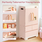 Kinderkühlschrank Holz Spielzeug – Rosa Spielküche Zubehör aus Holz für Kinder von SproutHands™