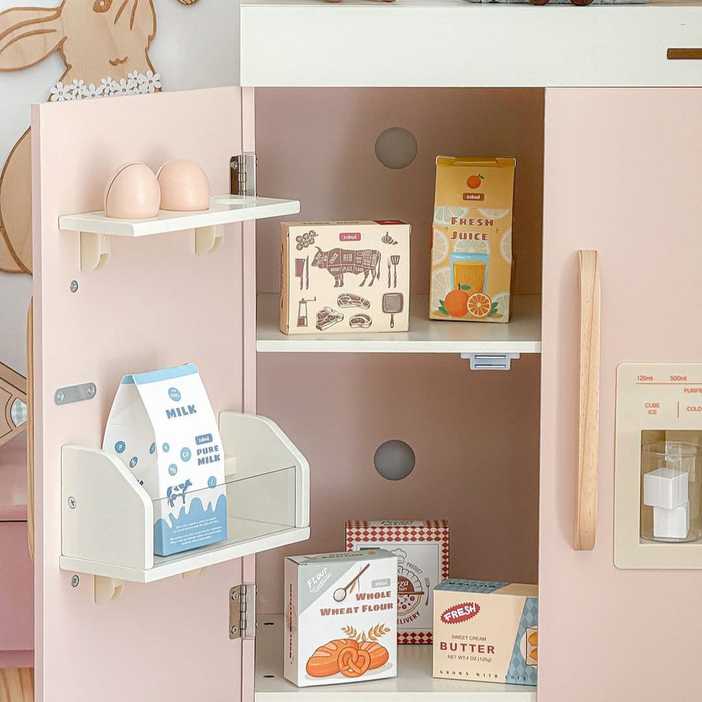 Rosa Holz-Spielzeug Kühlschrank SproutHands™
