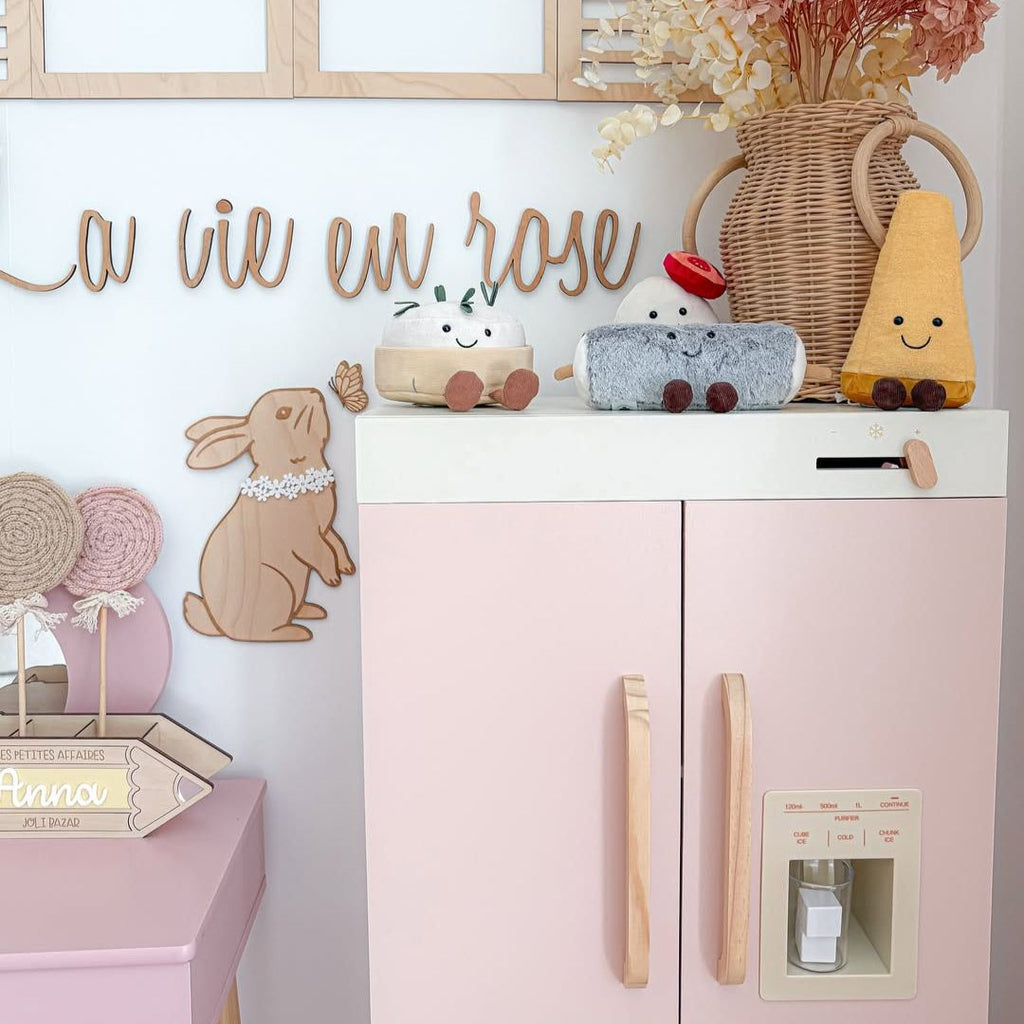 Rosa Holz-Spielzeug Kühlschrank SproutHands™