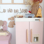 Kinderkühlschrank Holz Spielzeug – Rosa Spielküche Zubehör aus Holz für Kinder von SproutHands™