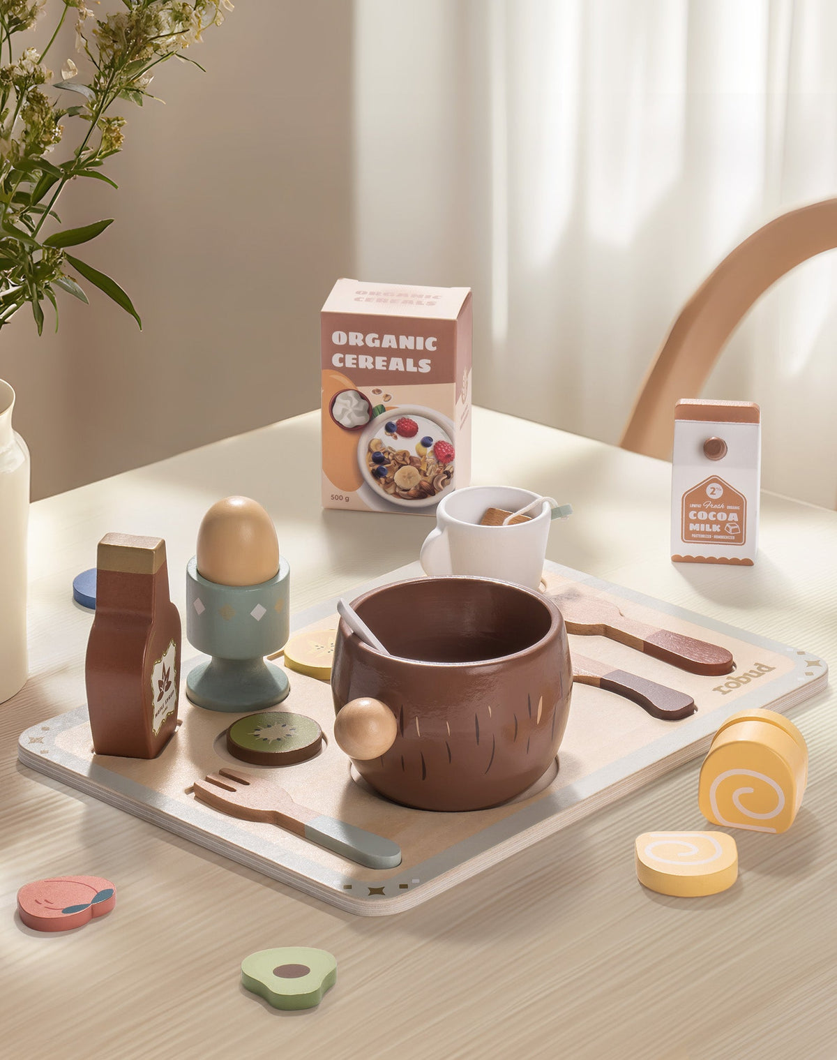 4-Set Wooden Play Dishes Set - Lunamoa