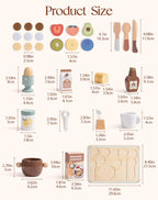 4-Set Wooden Play Dishes Set - Lunamoa