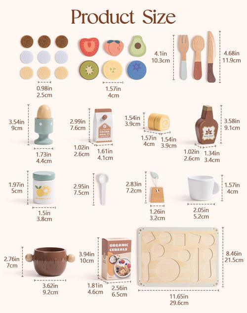 4-Set Wooden Play Dishes Set - Lunamoa