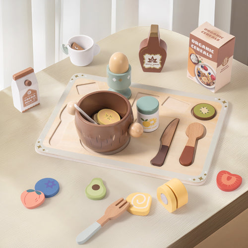 4-Set Wooden Play Dishes Set - Lunamoa