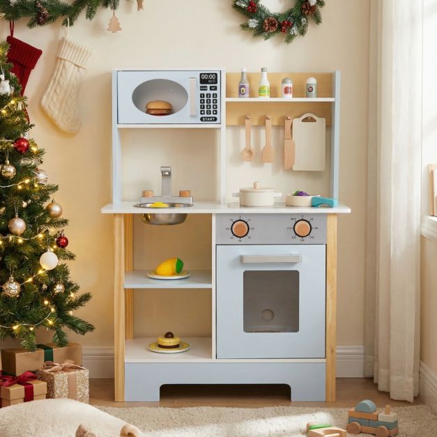 Kids Wooden Play Kitchen with Chalkboard SproutHands™