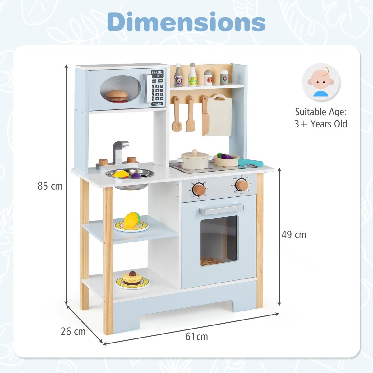 Kids Wooden Play Kitchen with Chalkboard SproutHands™