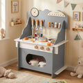 Wooden Play Kitchen Set with Clock & Spice Rack SproutHands™