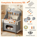 Wooden Play Kitchen Set with Clock & Spice Rack SproutHands™