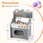 Wooden Play Kitchen Set with Clock & Spice Rack SproutHands™