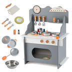 Wooden Play Kitchen Set with Clock & Spice Rack SproutHands™