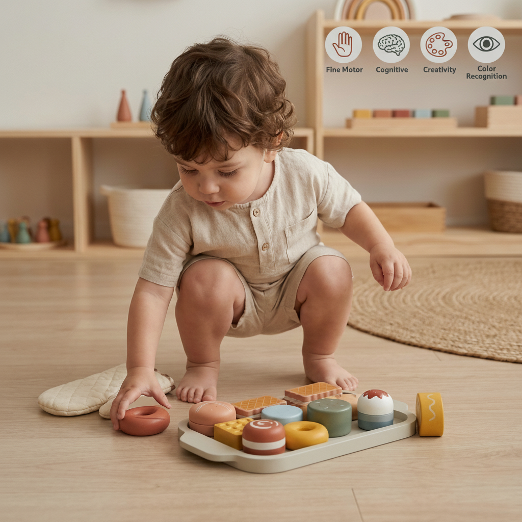 Wooden Play Kitchen Food